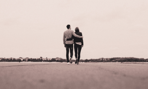 A couple walking