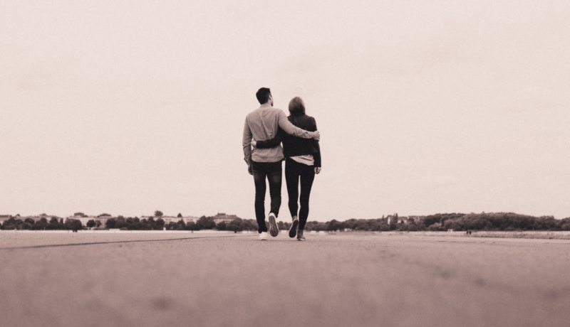 A couple walking